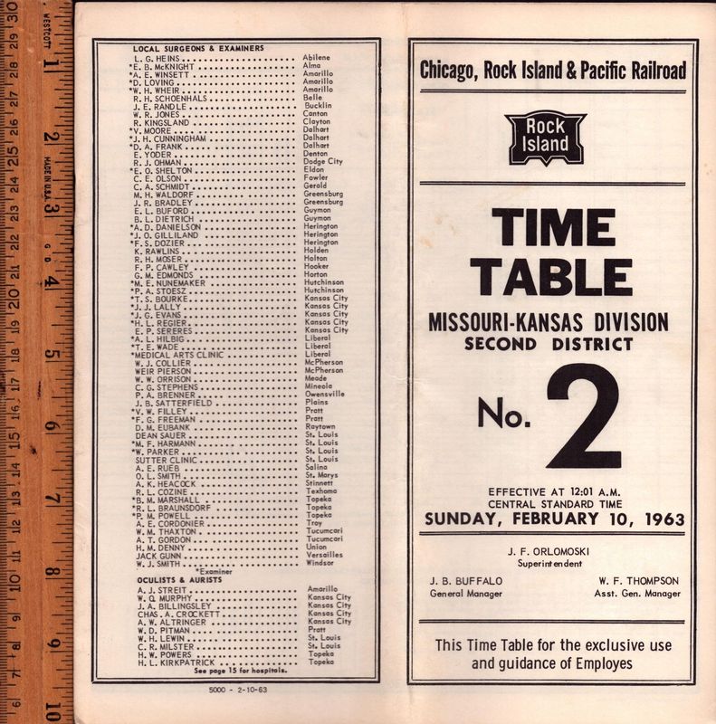 Rock Island Missouri-Kansas Division 1963