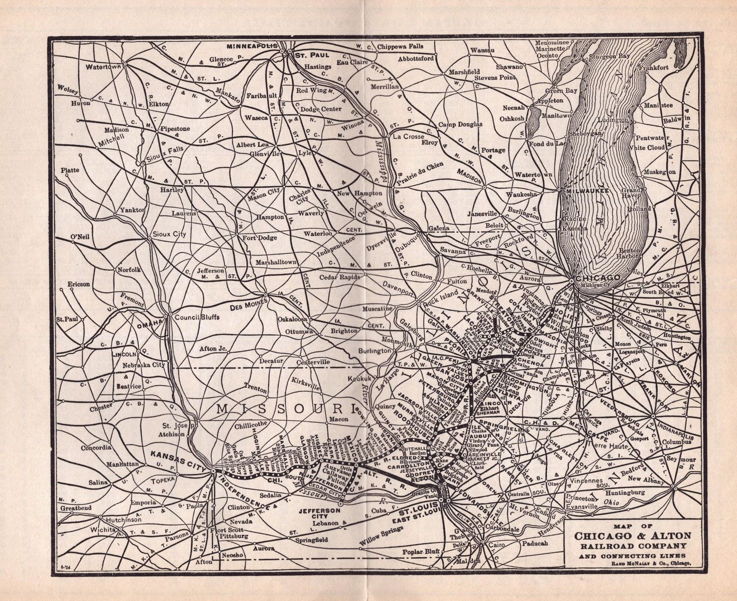 Chicago & Alton Railroad Map 1931 Chicago & Alton Railroad Map 1931