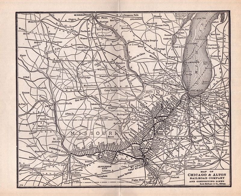 Chicago & Alton Railroad Map 1931