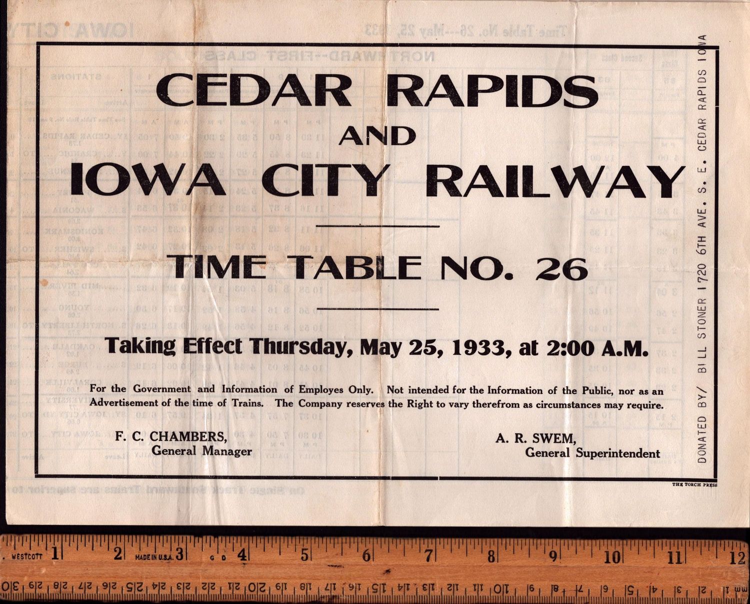 Cedar Rapids & Iowa City Railway 1939