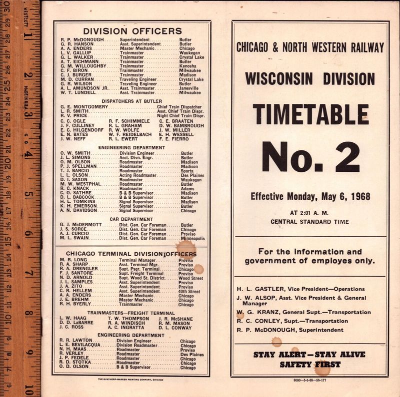 Chicago & North Western Wisconsin Division 1968