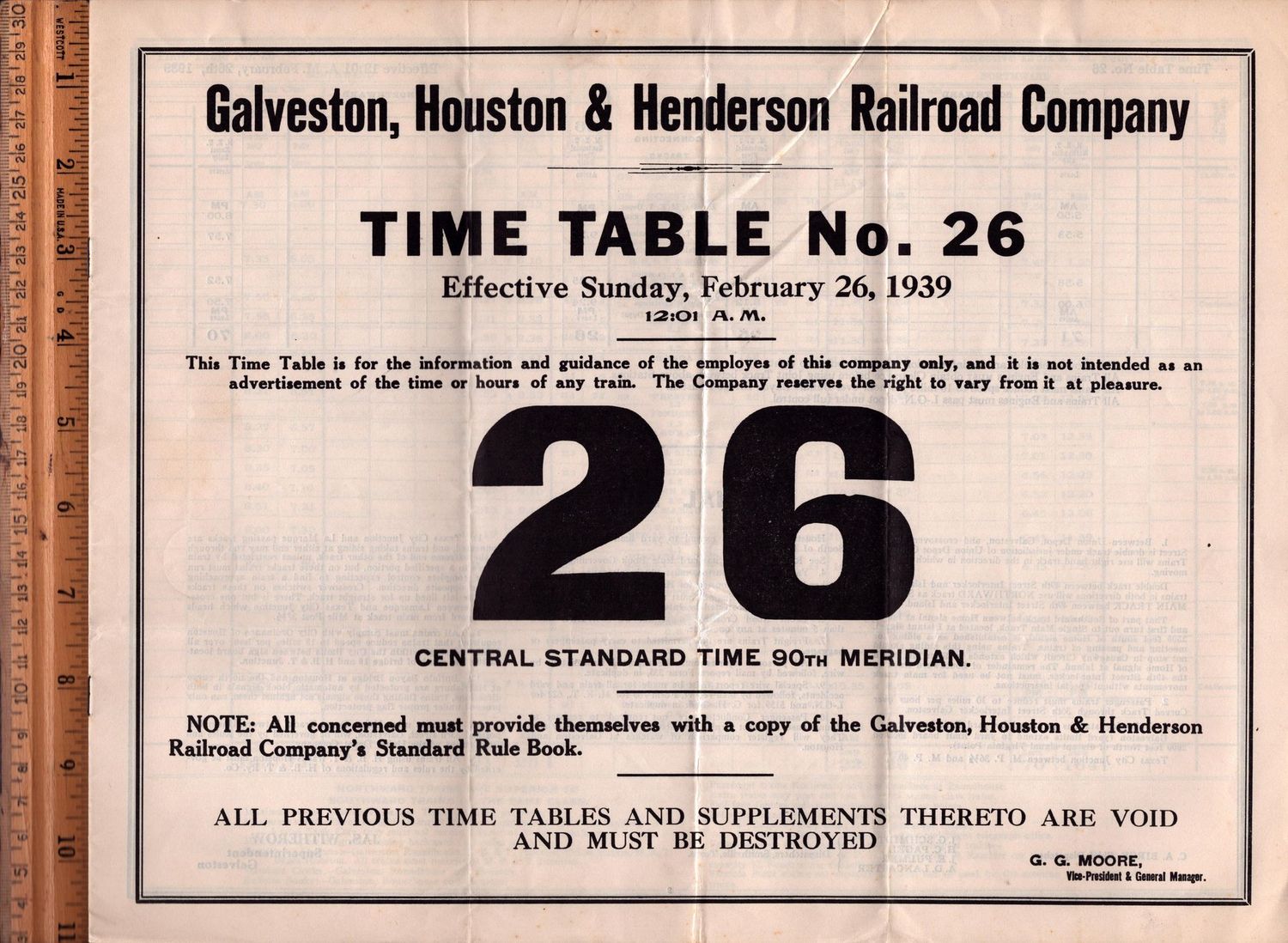 Galveston, Houston & Henderson Railroad 1939
