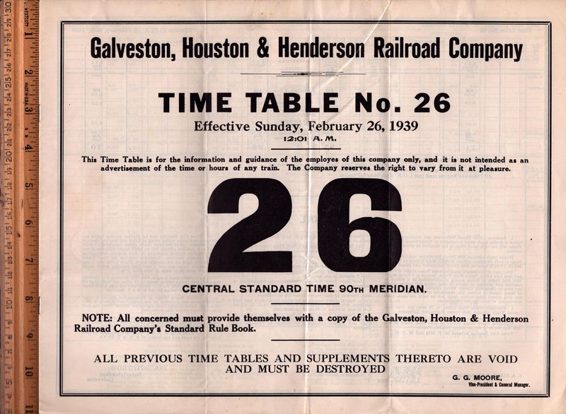 Galveston, Houston & Henderson Railroad 1939