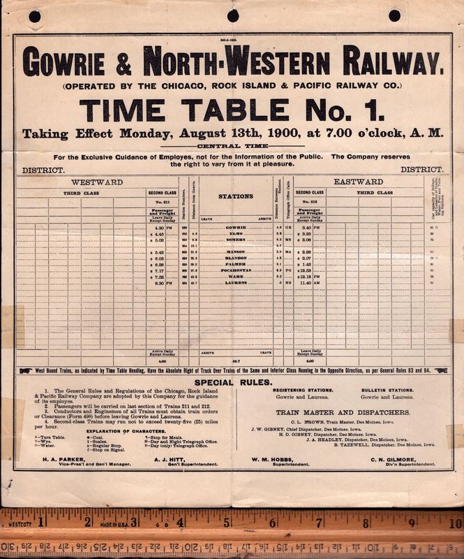 Gowrie & North-Western Railway 1900
