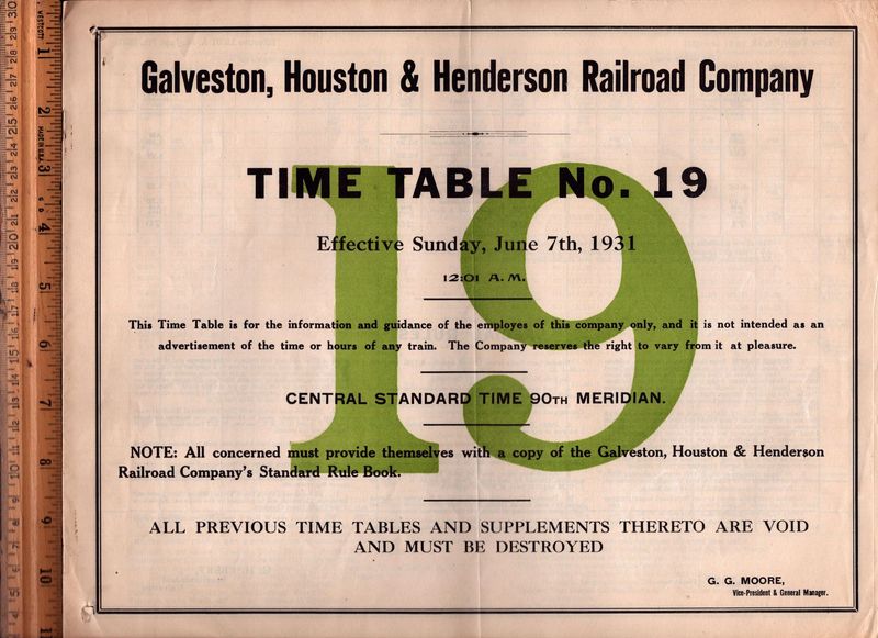 Galveston, Houston & Henderson Railroad 1931