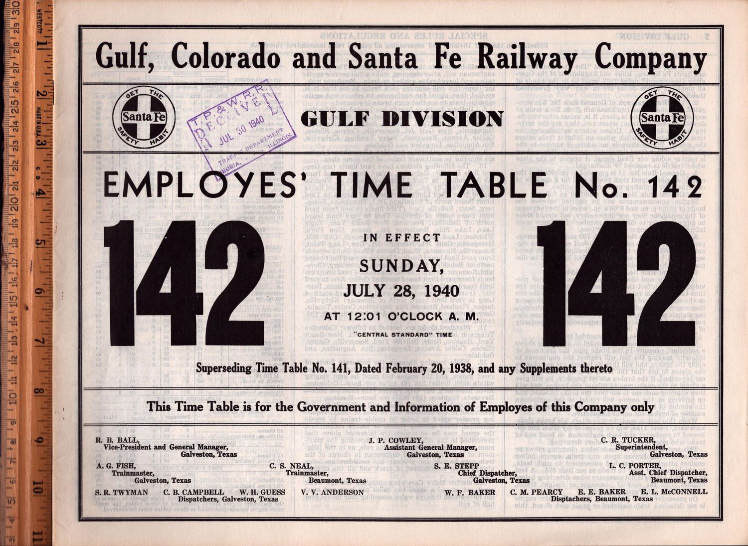 Gulf, Colorado and Santa Fe Gulf Division 1940