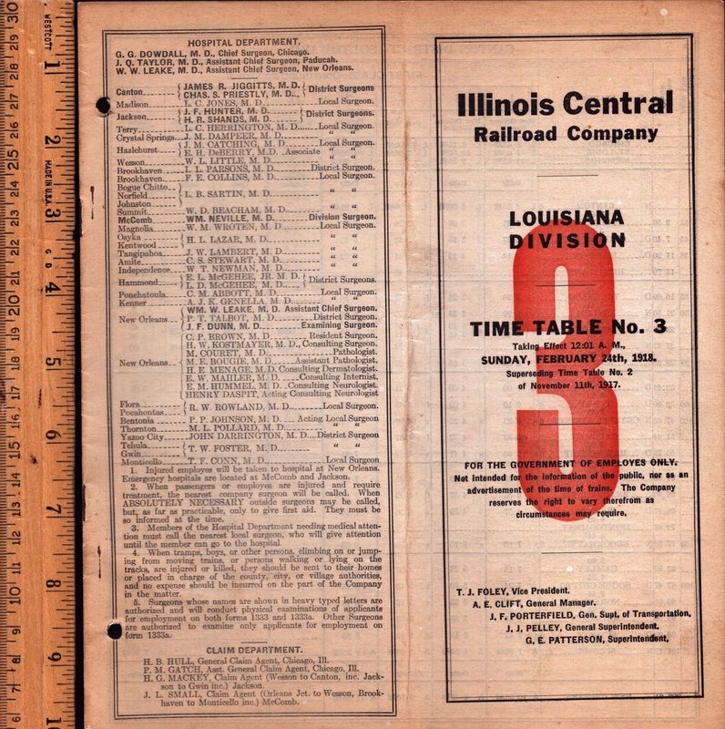 Illinois Central Louisiana Division 1918