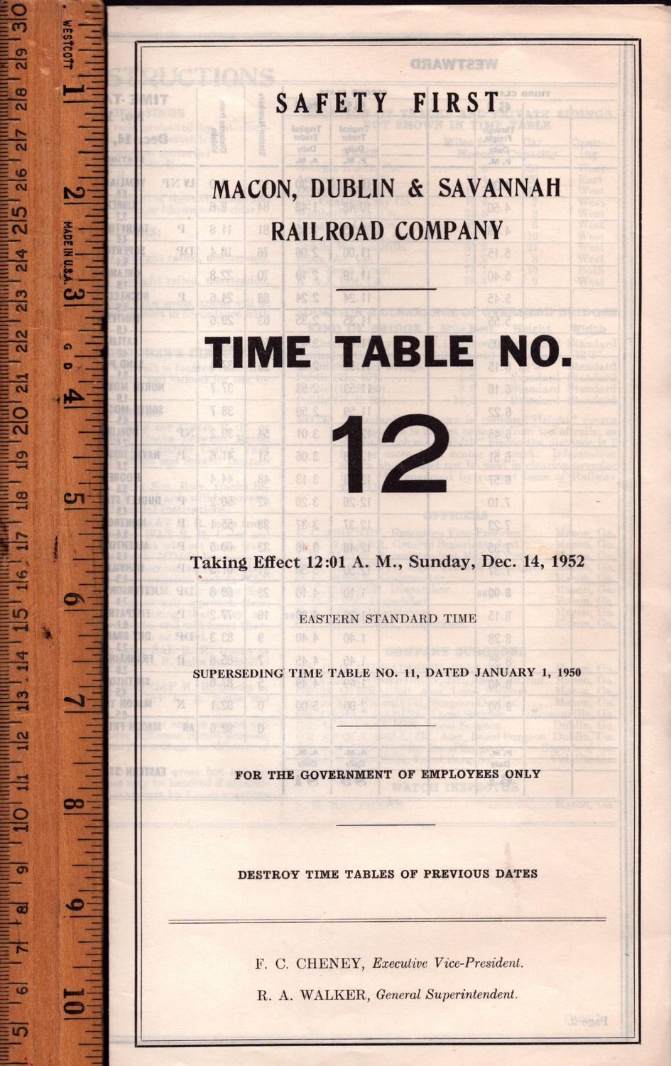 Macon, Dublin & Savannah Railroad 1952