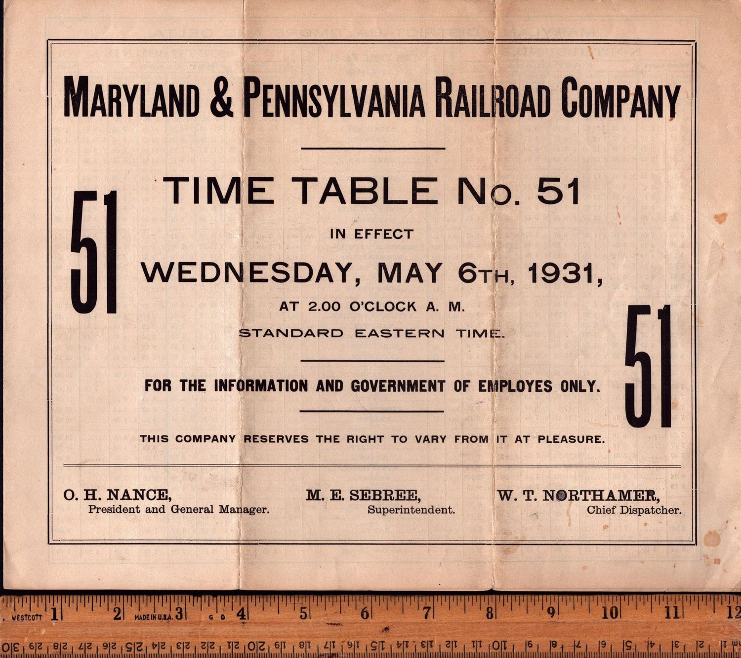 Maryland & Pennsylvania Railroad 1931