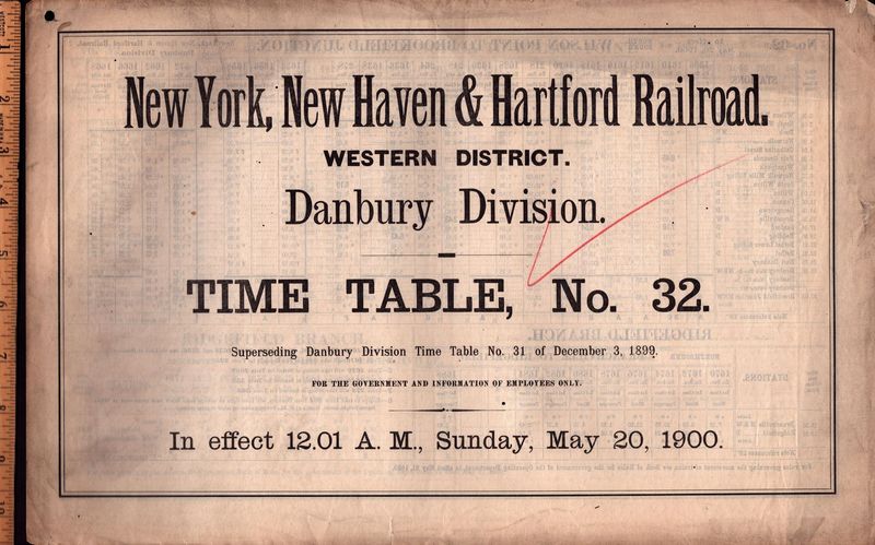 New Haven Danbury Division 1900