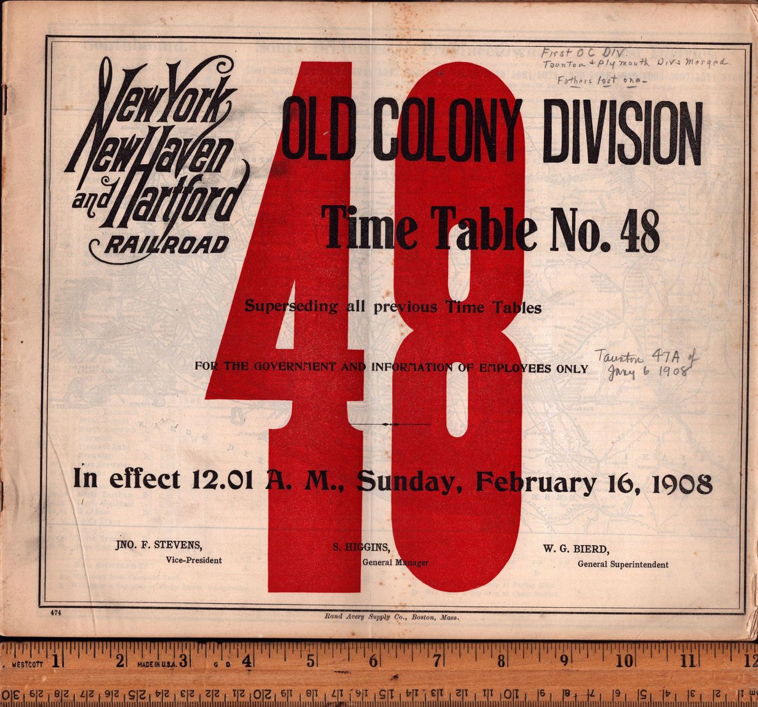 New Haven Old Colony Division 1908
