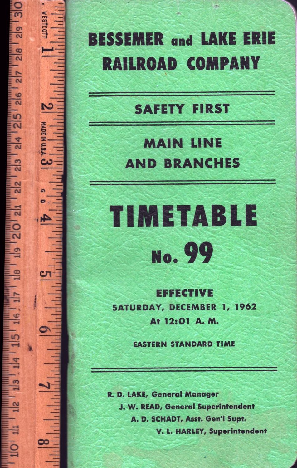 Bessemer and Lake Erie Railroad 1962