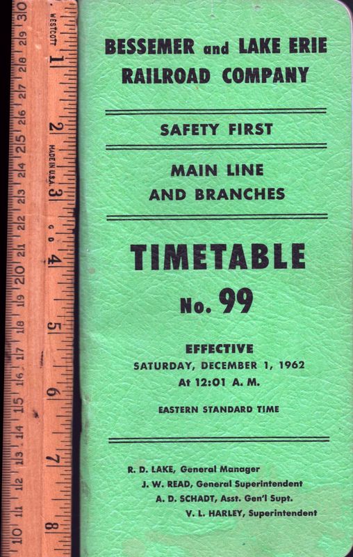 Bessemer and Lake Erie Railroad 1962