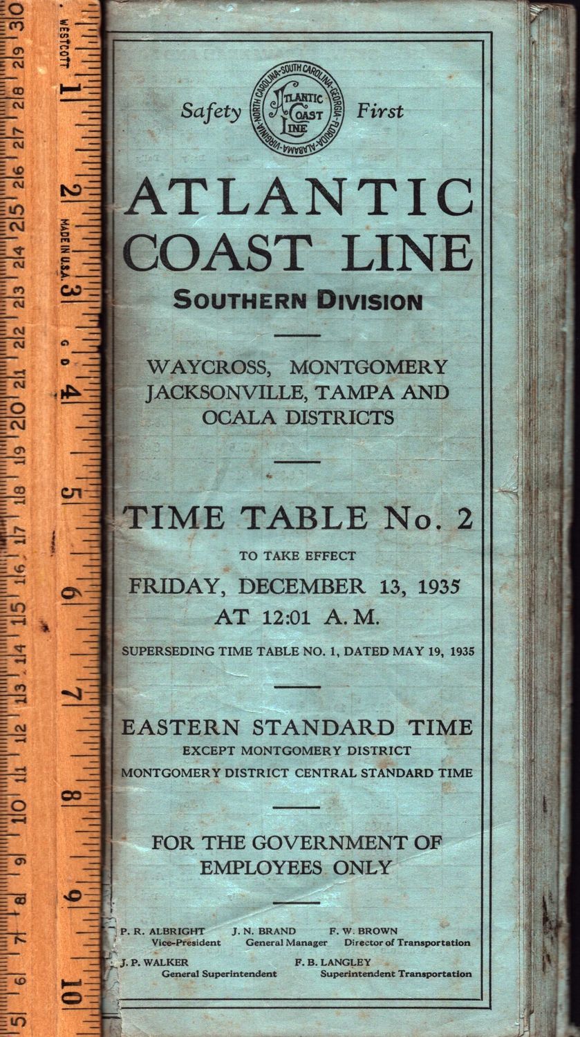 Atlantic Coast Line Southern Division 1935