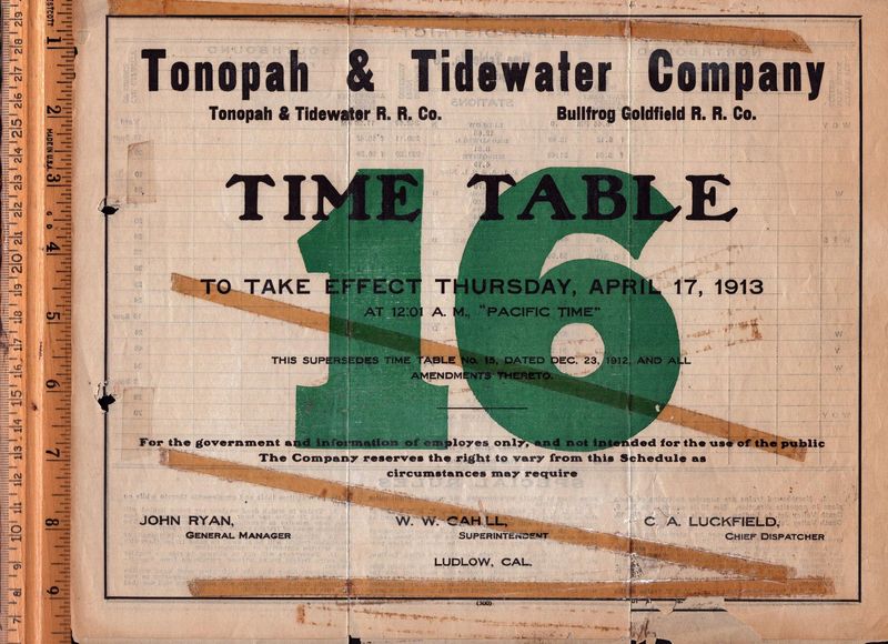 Tonopah & Tidewater Company 1913