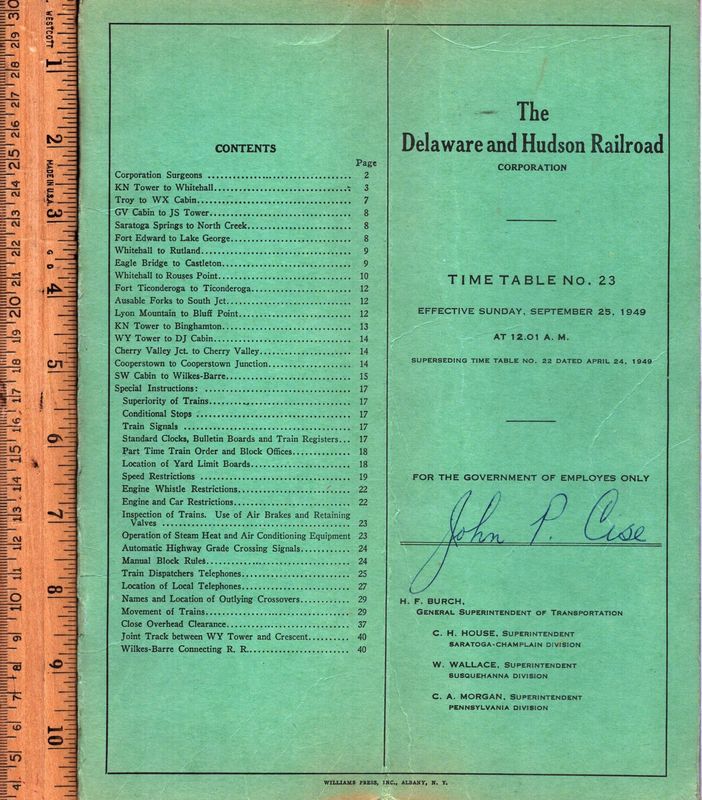 Delaware & Hudson Railroad 1949