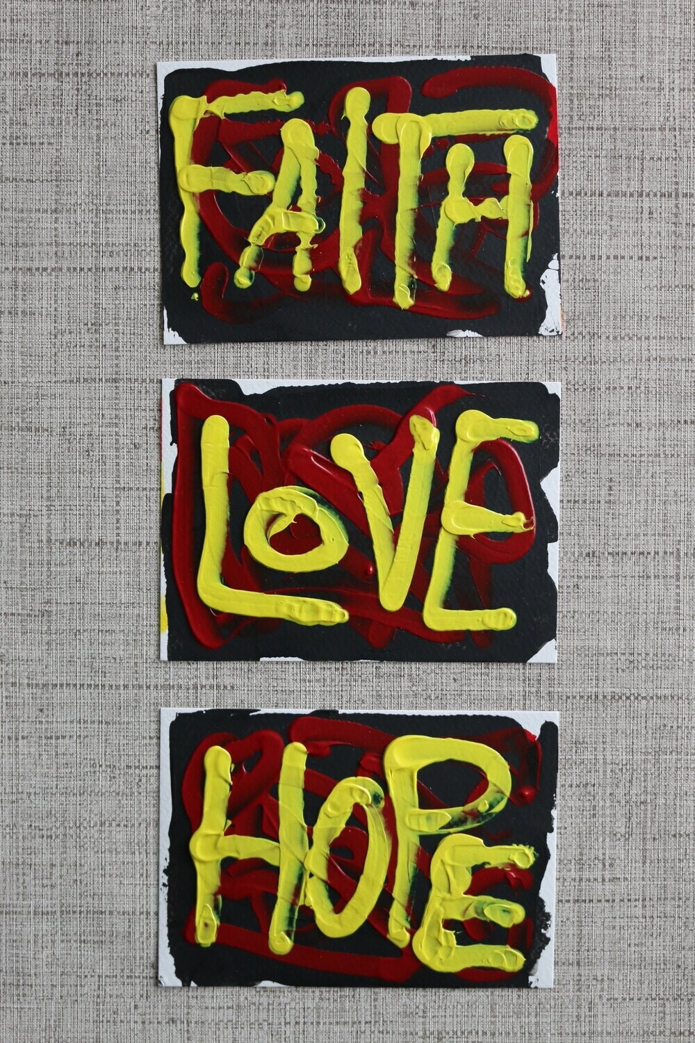 Set mit 3 Postkarten Nr. 6 FAITH LOVE HOPE