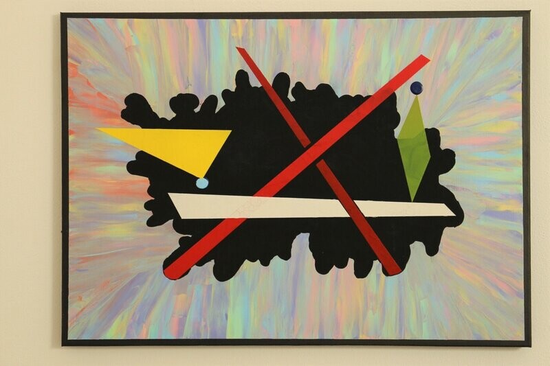 Geometric Nr 1  (50x70 cm) - Black Hole Opal - Acryl auf Leinwand auf Keilrahmen