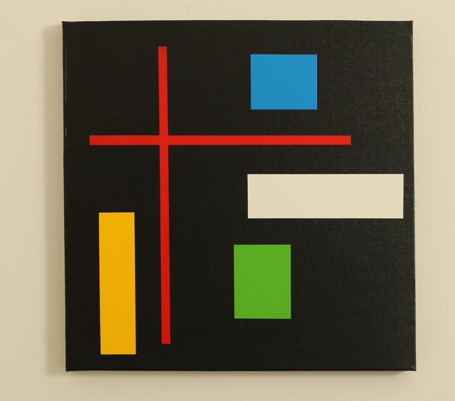 Geometric Nr 2 (50x50 cm) - Red Cross - Acryl auf Leinwand auf Keilrahmen
