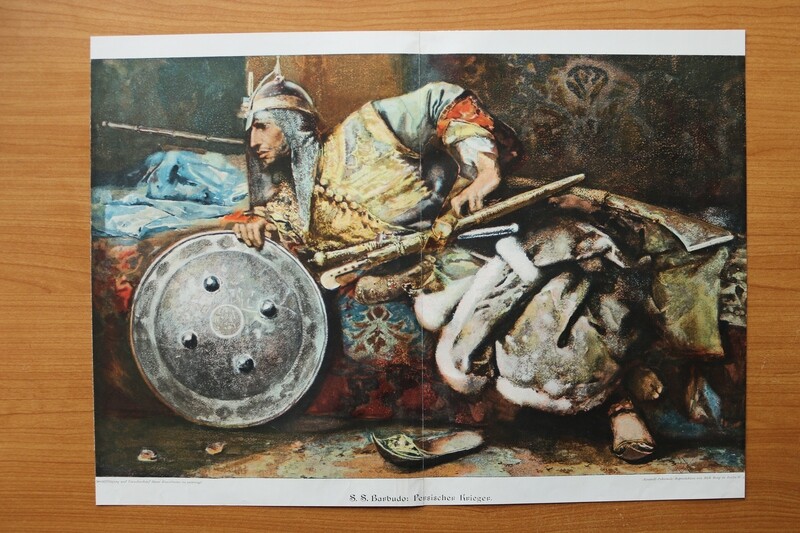 Kunst Druck nach S S Barbudo 1899-1905 Persischer Krieger 46,5 x 33,5 cm Kunst Druck nach S S Barbudo 1899-1905 Persischer Krieger 46,5 x 33,5 cm