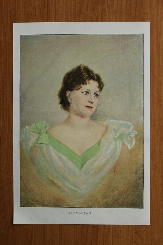Kunst Druck nach Julius Kraut 1890-1910 Frau D Portrait Dame Kleid 25 x 37 cm Kunst Druck nach Julius Kraut 1890-1910 Frau D Portrait Dame Kleid 25 x 37 cm