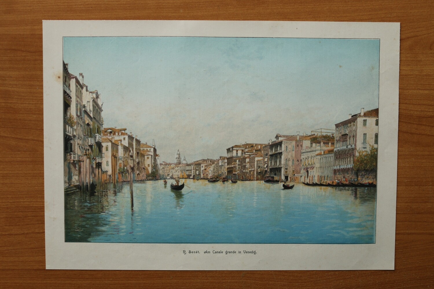 Kunst Druck nach R Senét  1890-1910 Am Canale grande in Venedig Stadtansicht Architektur Italien 36 x 25,5 cm