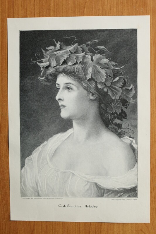 Holzstich nach C J Tomkins 1890-1910 Ariadne Mythologie 25,5 x 37 cm Holzstich nach C J Tomkins 1890-1910 Ariadne Mythologie 25,5 x 37 cm