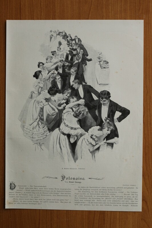 Kunst Druck nach F Müller Münster 1890-1910 Polonaise 25,5 x 35,5 cm Kunst Druck nach F Müller Münster 1890-1910 Polonaise 25,5 x 35,5 cm