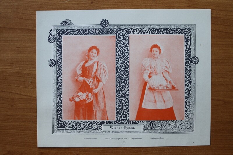 Kunst druck nach Fotografien von H Heydenhazss 1890-1910 Wien Österreich Wiener Typen Blumenmädchen Stubenmädchen Frauen 26 x 20,5 cm Kunst druck nach Fotografien von H Heydenhazss 1890-1910 Wien Österreich Wiener Typen Blumenmädchen Stubenmädchen Frauen 26 x 20,5 cm
