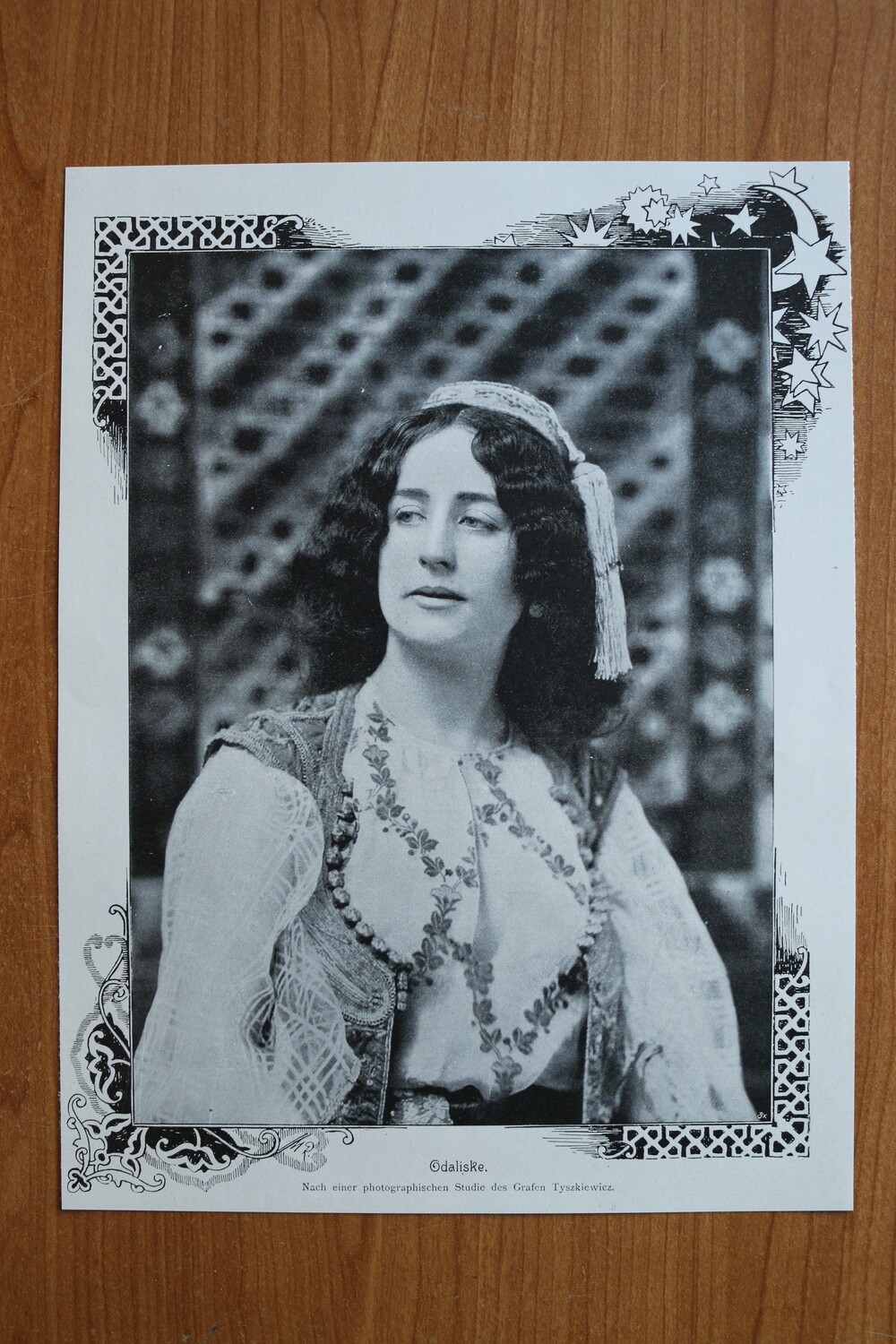 Kunst druck nach einer Fotografie des Grafen Tyszkiewicz 1890-1910 Odaliske 20 x 26,5 cm