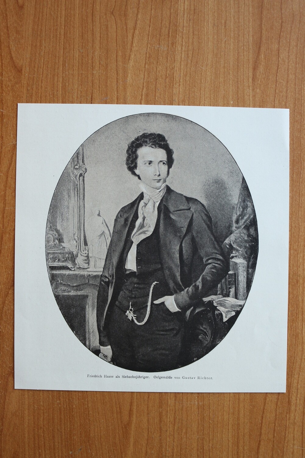 Kunst Druck 1890-1910 Friedrich Haase Schauspieler als Siebzehnjähriger nach Ölgemälde von Gustav Richter 21 x 21 cm