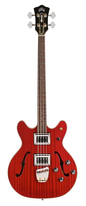 Guild Starfire II Bass - Cherry Red - Semi-Hollow Body - Dual Pickup Electric Bass Guitar
