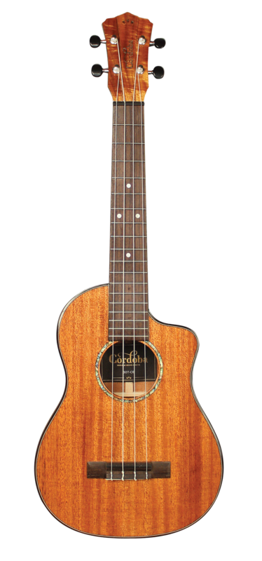 Cordoba 30T-CE, All Solid Acoustic Electric Tenor Ukulele with Polyfoam Case