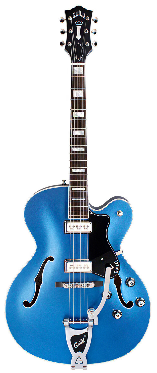 Guild X-175 Manhattan Special Hollow Body Electric Guitar - Malibu Blue