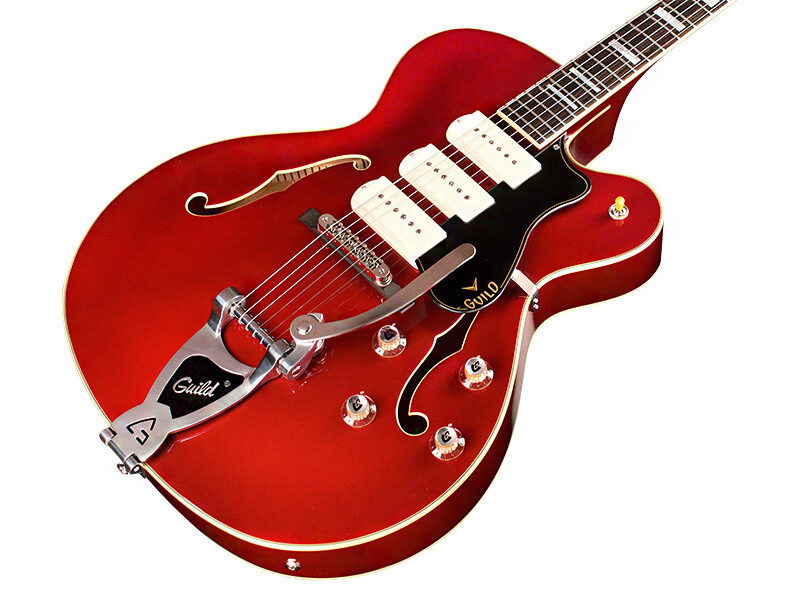 GUILD X-350 Stratford フルアコ Guild X-350 Stratford Scarlet Red – Chicago Music Exchange