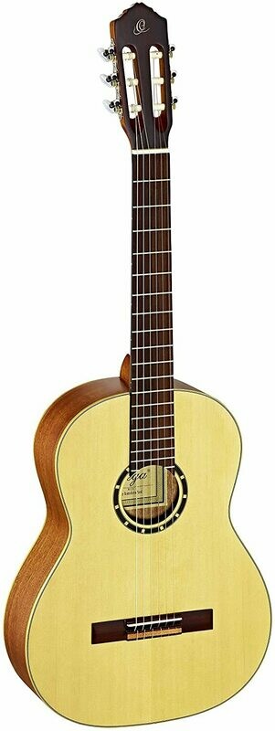 Ortega Guitars R121SN - Full Size - 650mm - Slim Neck - 48mm Nut width - Spruce Top/Mahogany Body, Satin Finish with Gig Bag