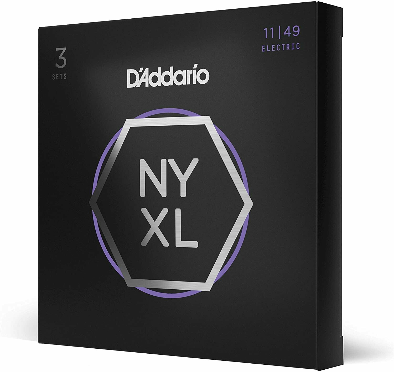 D’Addario NYXL1149-3P Nickel Plated Electric Guitar Strings, Medium,11-49 (3 Sets) – High Carbon Steel Alloy for Unprecedented Strength – Ideal Combination of Playability and Electric Tone