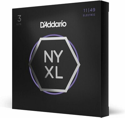 D’Addario NYXL1149-3P Nickel Plated Electric Guitar Strings, Medium,11-49 (3 Sets) – High Carbon Steel Alloy for Unprecedented Strength – Ideal Combination of Playability and Electric Tone D’Addario NYXL1149-3P Nickel Plated Electric Guitar Strings, Medium,11-49 (3 Sets) – High Carbon Steel Alloy for Unprecedented Strength – Ideal Combination of Playability and Electric Tone