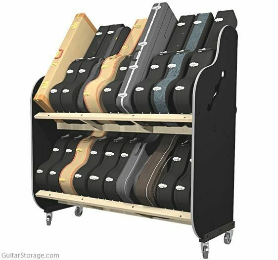 The Session-Pro™ Double-Stack Mobile Guitar & Case Racks