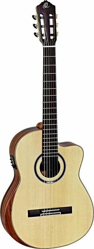 Ortega Striped Suite CE - Acoustic-electric Classical Guitar - Solid Alaskan Spruce top, AAA Striped Ebony back/sides, Armrest
