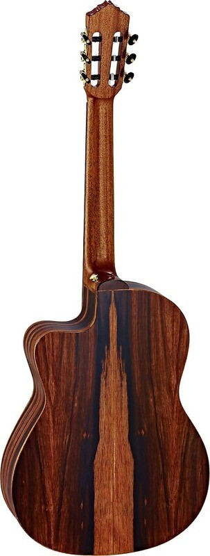 Ortega Striped Suite CE - Acoustic-electric Classical Guitar - Solid Alaskan Spruce top, AAA Striped Ebony back/sides, Armrest