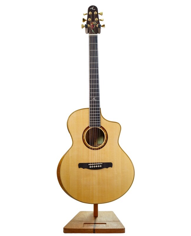 Yulong Guo Echoes Steel String Guitar, Spruce Double Top, Solid Koa Back/Sides