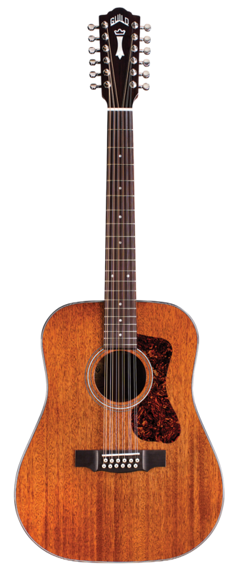 Guild D-1212 Natural - Dreadnought 12 String Acoustic Guitar with Guild Premium Gig Bag
