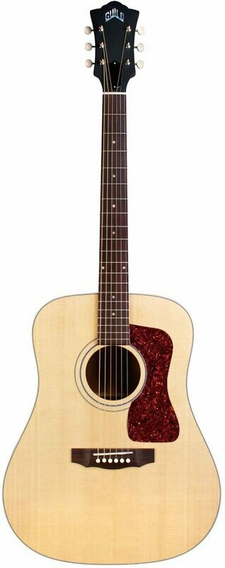 Guild D-40E Acoustic-Electric Guitar - Made in the USA!  Solid Sitka Spruce top, Solid Mahogany Back/Sides - Natural Finish - Includes Guild Deluxe Hardshell Case