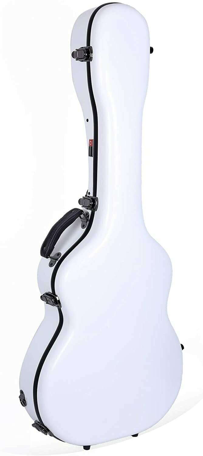 Crossrock Deluxe Fiberglass Case for OM, Martin 000 Guitars - White - CRF2020OMWT