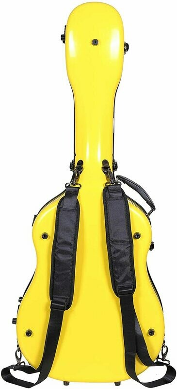 Crossrock Deluxe Fiberglass Dreadnought Guitar Case, 40/41", Yellow (CRF2021DYL)