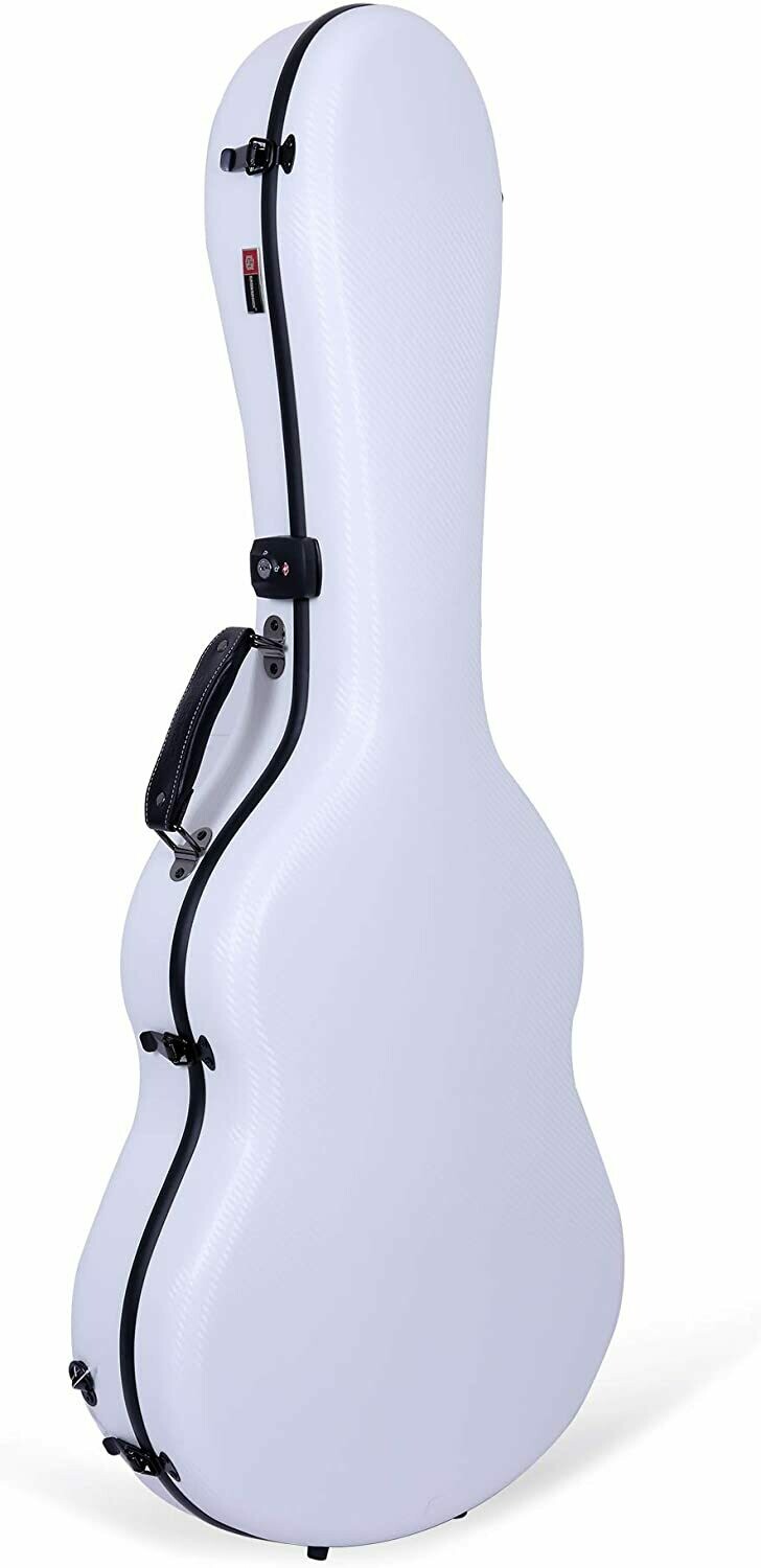 Crossrock Anti-scratch Flight Case, Poly Carbon, 4/4 Classical Guitar  White (CRF4020CWT)