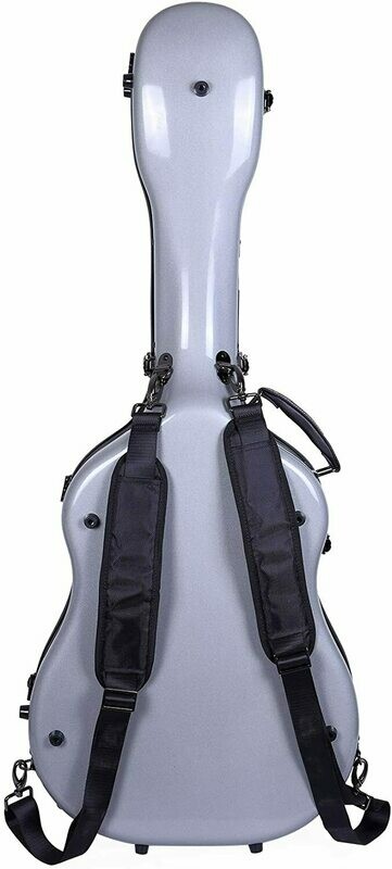 Crossrock Deluxe Fiberglass Dreadnought Guitar Case, 40/41", Silver (CRF2021DSL)