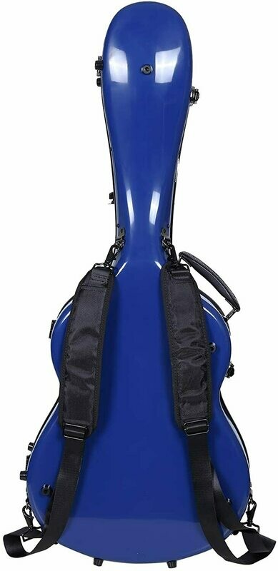 Crossrock Deluxe Fiberglass Classical Guitar Case, 4/4 Full Size, Navy Blue (CRF2021CNVBL)