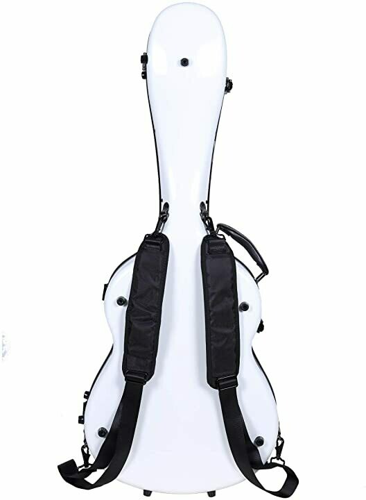 Crossrock Deluxe Fiberglass Classical Guitar Case, 4/4 Full Size, White (CRF2021CWT)